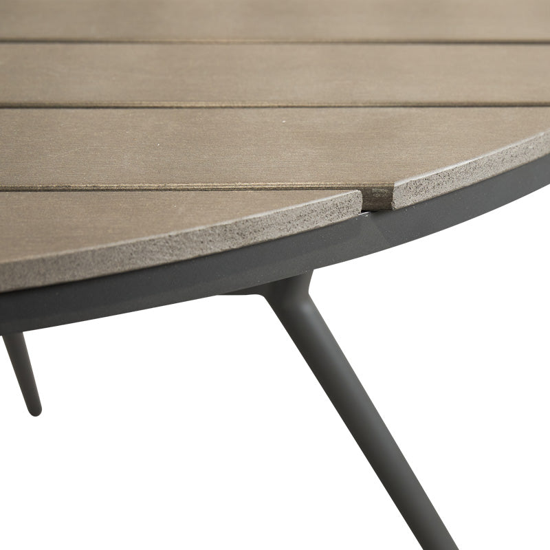 Τραπεζαρία Appa-Moly σετ 5τεμ pakoworld αλουμίνιο και plywood σε ανθρακί απόχρωση Φ120x74εκ - Hippiehome.gr