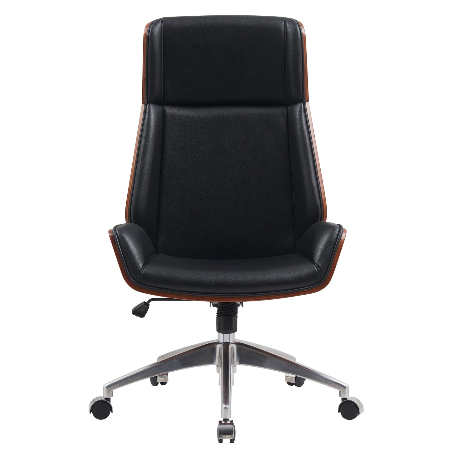 Καρέκλα Γραφείου Διευθυντή ArteLibre TITUS Μαύρο/Καφέ Ξύλο/PU/Αλουμίνιο 59x65x108.5-116.5cm - Hippiehome.gr