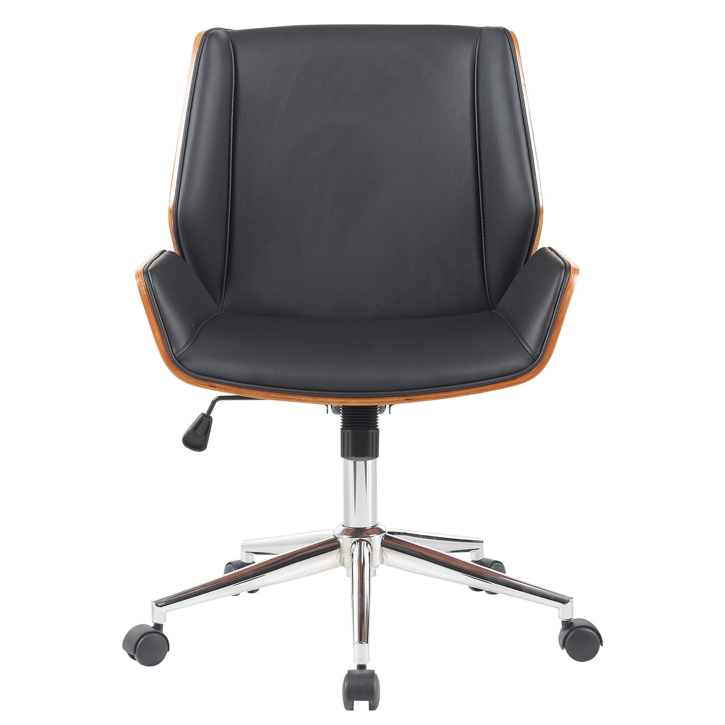 Καρέκλα Γραφείου ArteLibre ZAREK Μαύρο/Καφέ Ξύλο/PU/Αλουμίνιο 61x66.5x88.5-98m - Hippiehome.gr