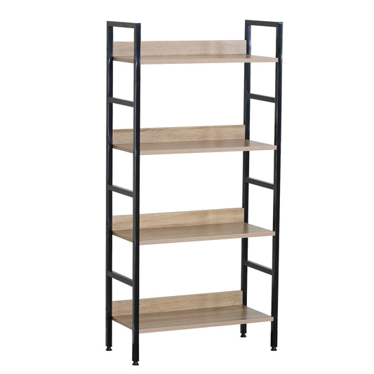 Ραφιέρα ArteLibre TYNDALL Με 4 Ράφια 60X27.6X126cm Δρυς/Μαύρο Μοριοσανίδα/Μέταλλο - Hippiehome.gr