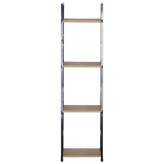 Ραφιέρα ArteLibre DARROW Με 4 Ράφια Δρυς/Μαύρο Μοριοσανίδα/Μέταλλο 29.1x23.5x112cm - Hippiehome.gr