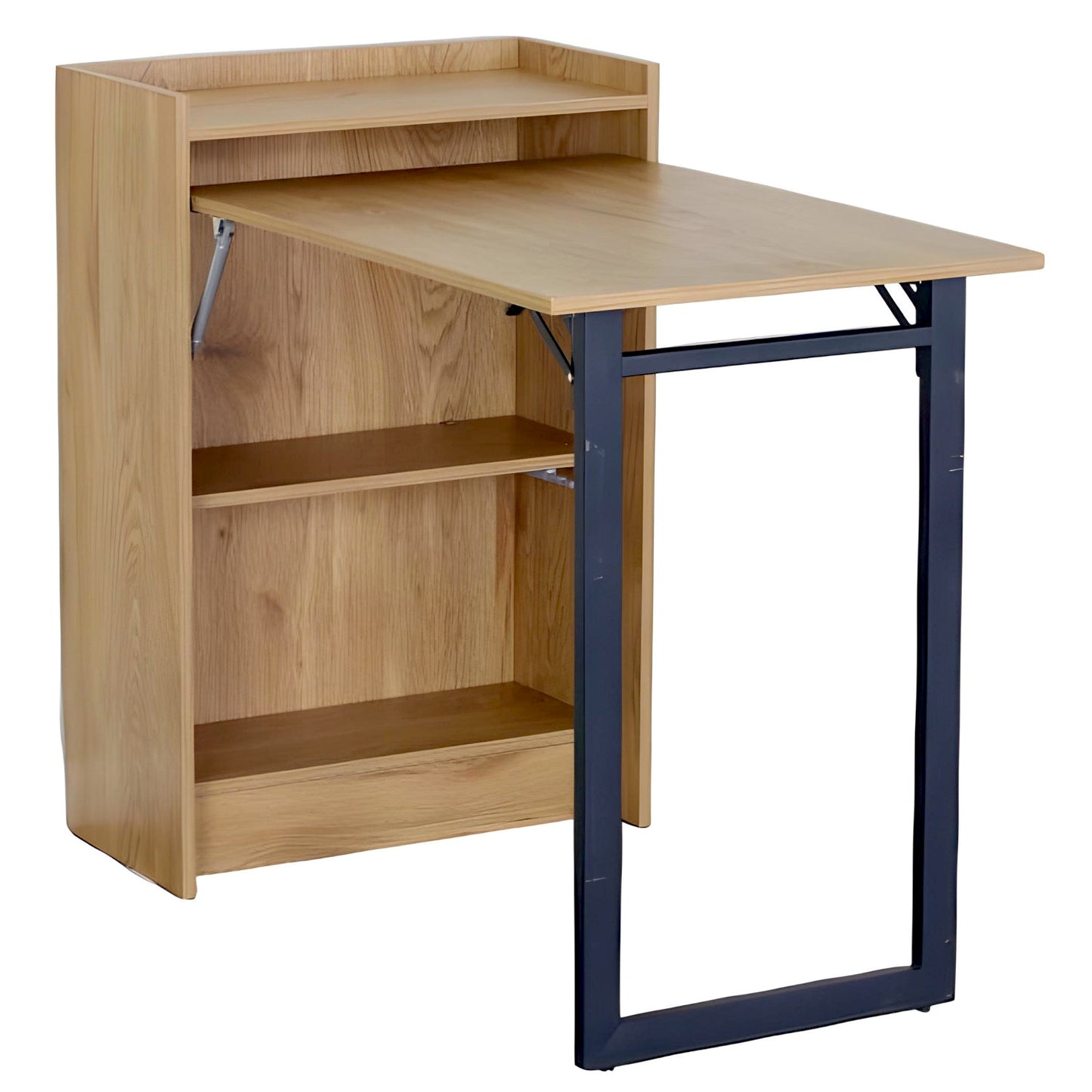 Γραφείο ArteLibre GALWYN Πτυσσόμενο Δρυς/Μαύρο Μοριοσανίδα/Μέταλλο 102x58x85.5cm - Hippiehome.gr