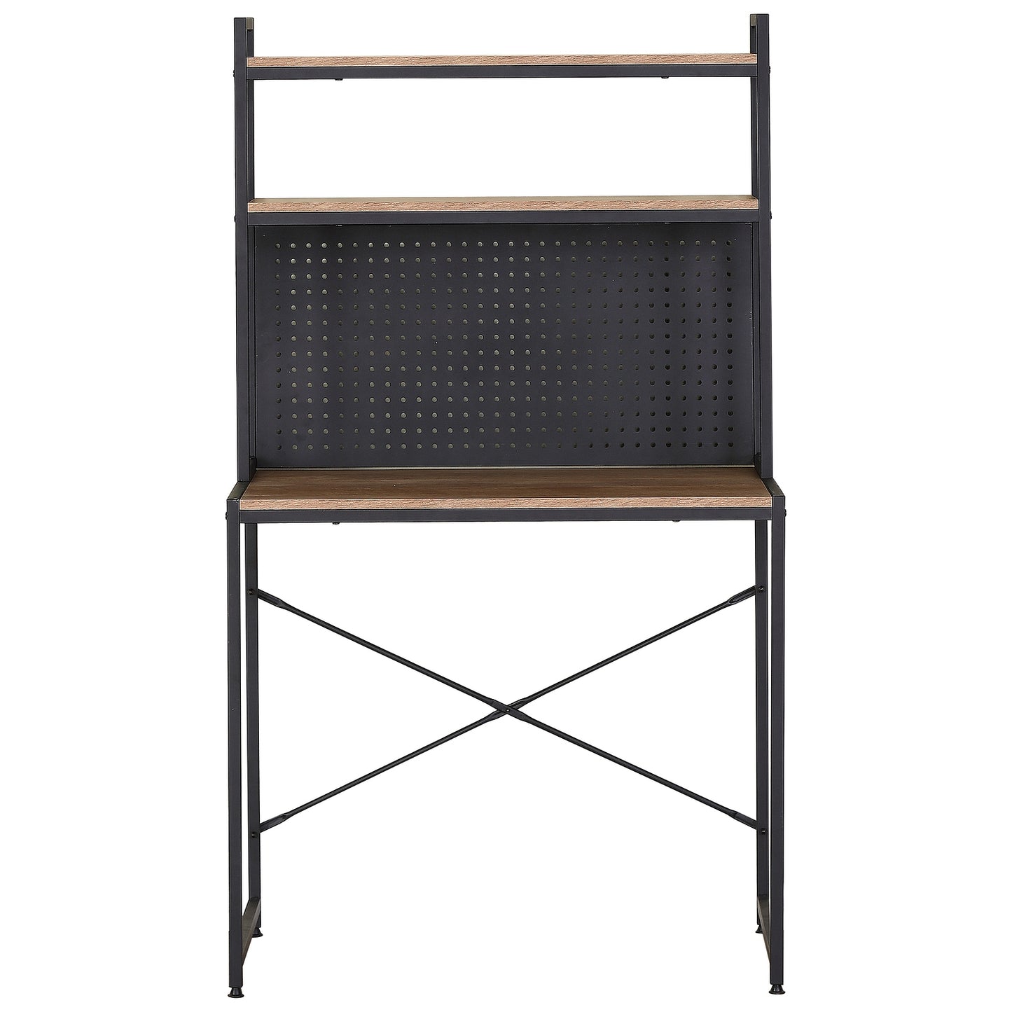 Γραφείο ArteLibre OSWELL Με Ράφια Μαύρο/Δρυς Μέταλλο/Μοριοσανίδα 84x50x148.5cm - Hippiehome.gr