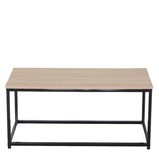 Τραπεζάκι Σαλονιού ArteLibre QUENLEY Δρυς/Μαύρο Μοριοσανίδα/Μέταλλο 90x48x40cm - Hippiehome.gr