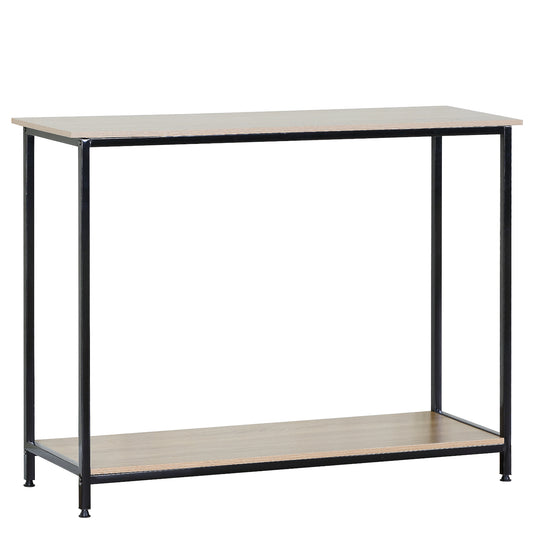 Κονσόλα ArteLibre QUENLEY Δρυς/Μαύρο Μοριοσανίδα/Μέταλλο 106x35x81cm - Hippiehome.gr