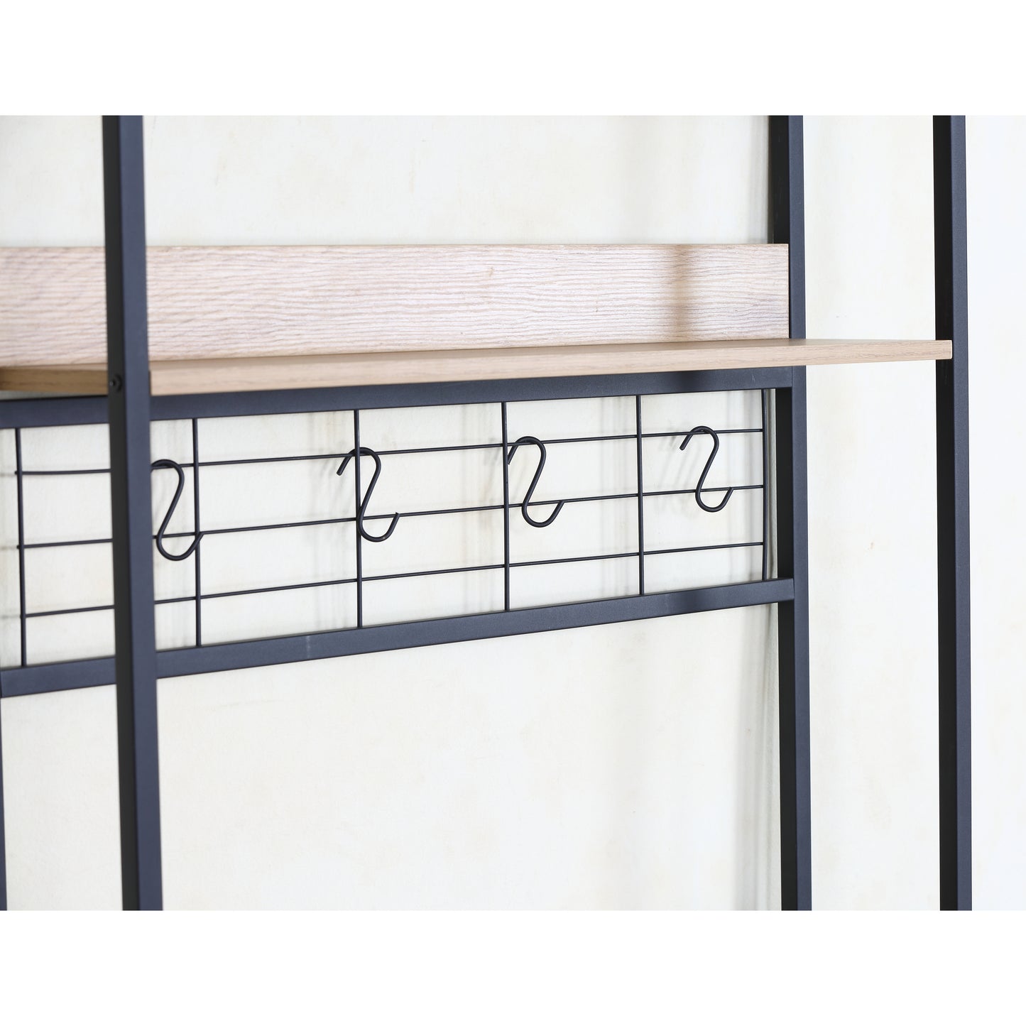 Ραφιέρα Κουζίνας ArteLibre INVERMERE Δρυς/Μαύρο Μοριοσανίδα/Μέταλλο 80x40x170cm - Hippiehome.gr