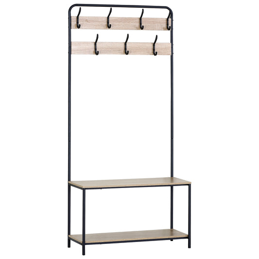 Έπιπλο Εισόδου ArteLibre NORFIELD Δρυς/Μαύρο Μοριοσανίδα/Μέταλλο 80x30x170cm - Hippiehome.gr