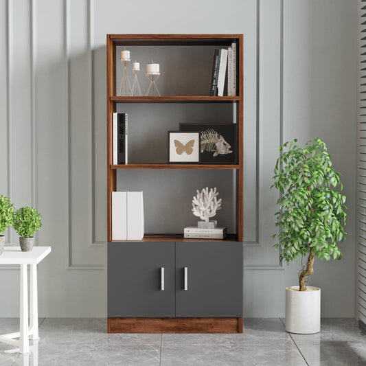 Βιβλιοθήκη ArteLibre EDGWARE Baroque/Ανθρακί Μοριοσανίδα 63.6x37.6x140cm - Hippiehome.gr