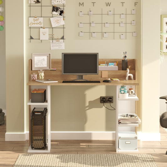 Γραφείο ArteLibre FIFE Φυσικό/Λευκό Μοριοσανίδα/Μελαμίνη 124x58x98cm - Hippiehome.gr