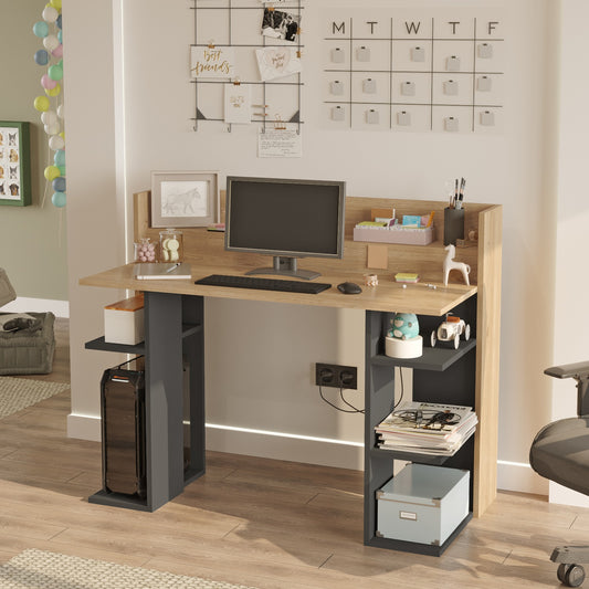 Γραφείο ArteLibre FIFE Φυσικό/Ανθρακί Μοριοσανίδα/Μελαμίνη 124x58x98cm - Hippiehome.gr