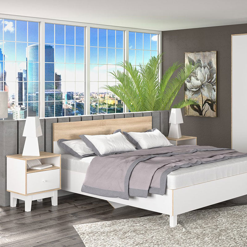 Κομοδίνο Awell pakoworld sonoma-λευκό 45x44x58εκ - Hippiehome.gr