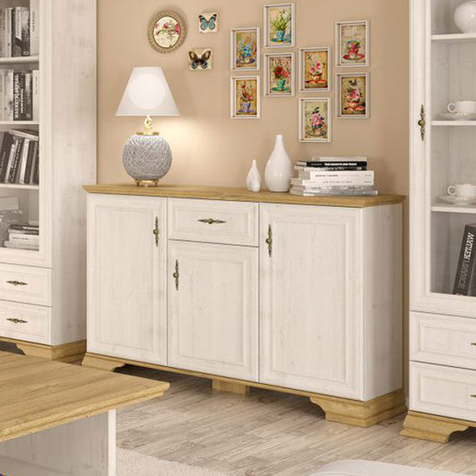 Μπουφές Jaden pakoworld golden oak-λευκό antique 137,5x39x88,5εκ - Hippiehome.gr