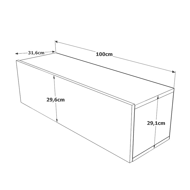 Έπιπλο τηλεόρασης επιτοίχιο Serit pakoworld λευκό-oak 100x31,5x29,5εκ - Hippiehome.gr