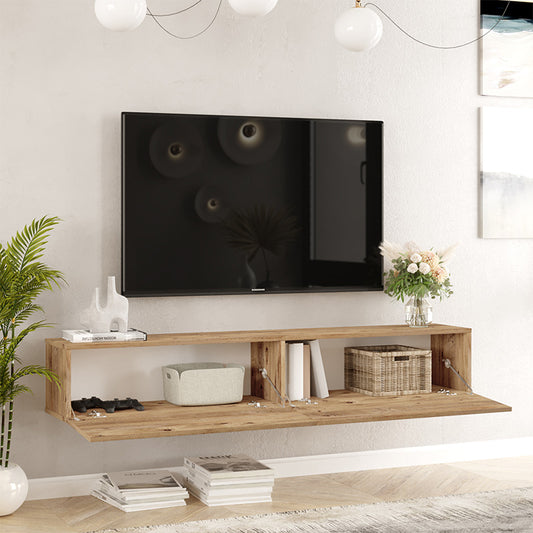 Έπιπλο τηλεόρασης επιτοίχιο Dello pakoworld sonoma 180x31.6x29.6εκ - Hippiehome.gr