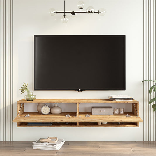 Έπιπλο τηλεόρασης επιτοίχιο Roscoe pakoworld sonoma 140x31.6x29.6εκ - Hippiehome.gr
