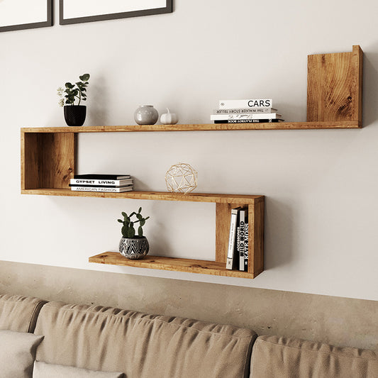 Ραφιέρα τοίχου Belinda pakoworld oak 120x14.5x71.4εκ - Hippiehome.gr