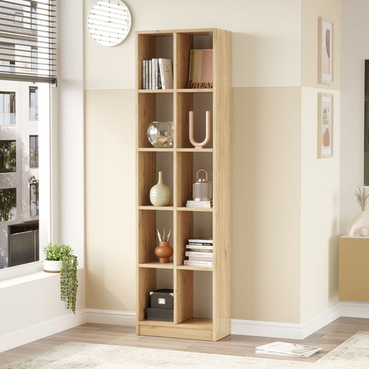 Βιβλιοθήκη Oteca 10θέσεων pakoworld oak 51.1x25.4x180εκ - Hippiehome.gr