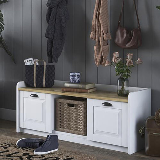 Έπιπλο εισόδου-παπουτσοθήκη Arthur I pakoworld 8 ζευγών λευκό-καρυδί 120x40x45εκ - Hippiehome.gr