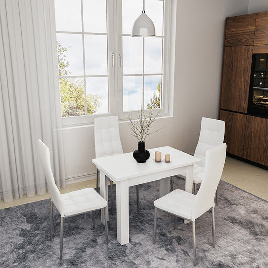 Τραπέζι Celeste pakoworld λευκό 100x60x73.5εκ - Hippiehome.gr