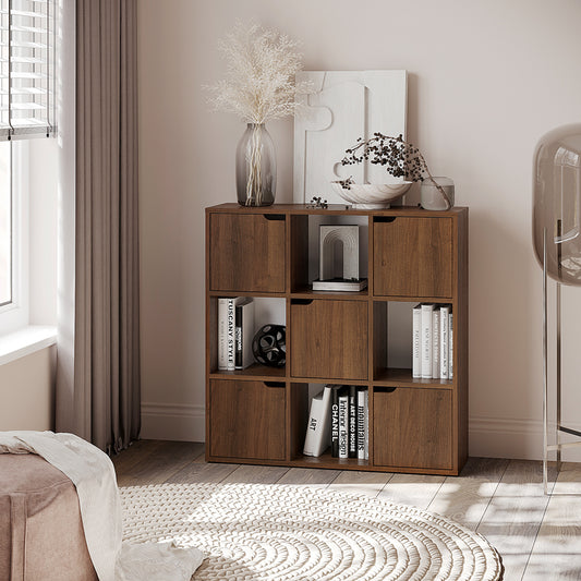 Βιβλιοθήκη Bookel pakoworld σε καρυδί απόχρωση 88.5x27.5x89.3εκ - Hippiehome.gr