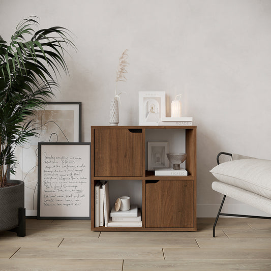 Βιβλιοθήκη Bookel pakoworld σε καρυδί απόχρωση 59.6x27.5x60.4εκ - Hippiehome.gr