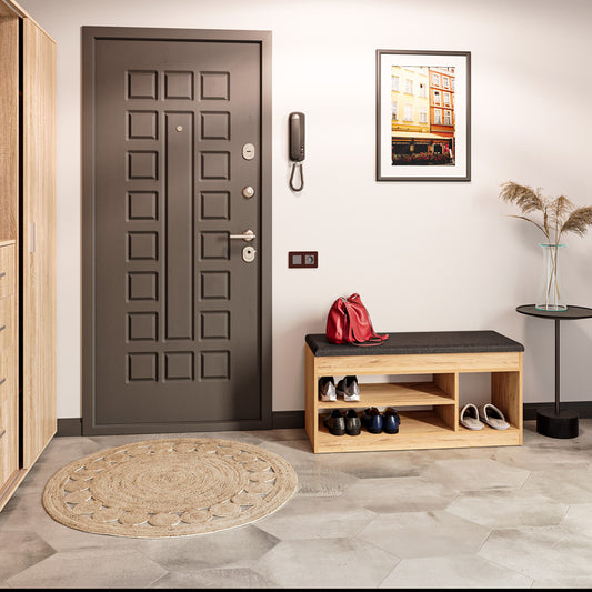 Έπιπλο εισόδου- σκαμπό- παπουτσοθήκη Oriental pakoworld σε oak απόχρωση 100x37.2x50εκ - Hippiehome.gr