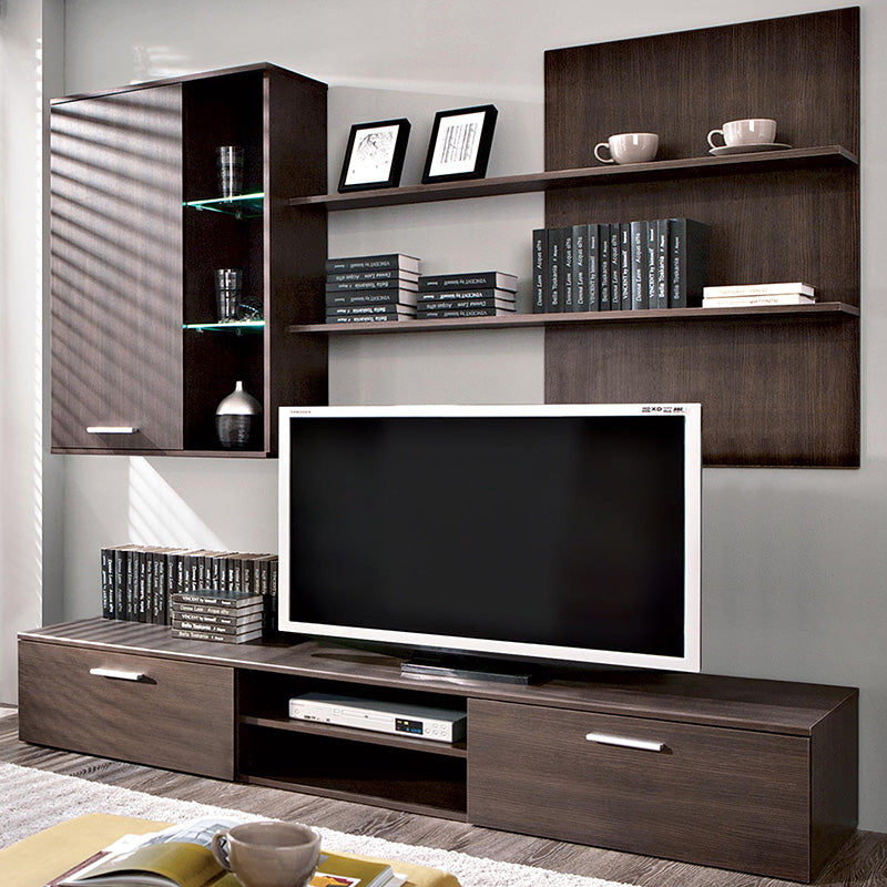 Σύνθετο σαλονιού Salome pakoworld LED wenge 200x41x190εκ - Hippiehome.gr