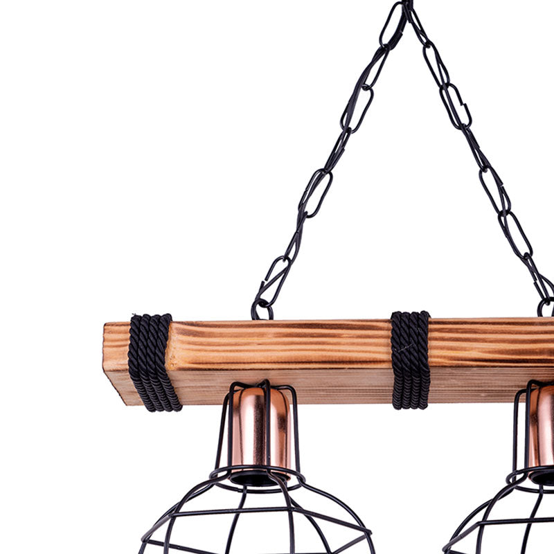 Φωτιστικό οροφής δίφωτο PWL-1033 pakoworld Ε27 καρυδί-μαύρο 40x15x60εκ - Hippiehome.gr