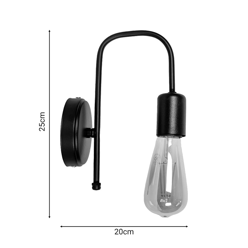 Φωτιστικό τοίχου-απλίκα Habni pakoworld μαύρο μέταλλο 20x20x25εκ - Hippiehome.gr