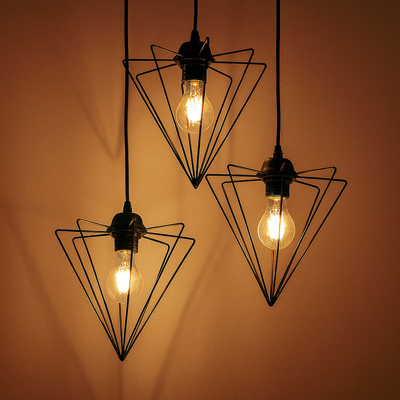 Φωτιστικό οροφής τρίφωτο Tebour pakoworld Ε27 μέταλλο μάυρο 30x30x75εκ - Hippiehome.gr