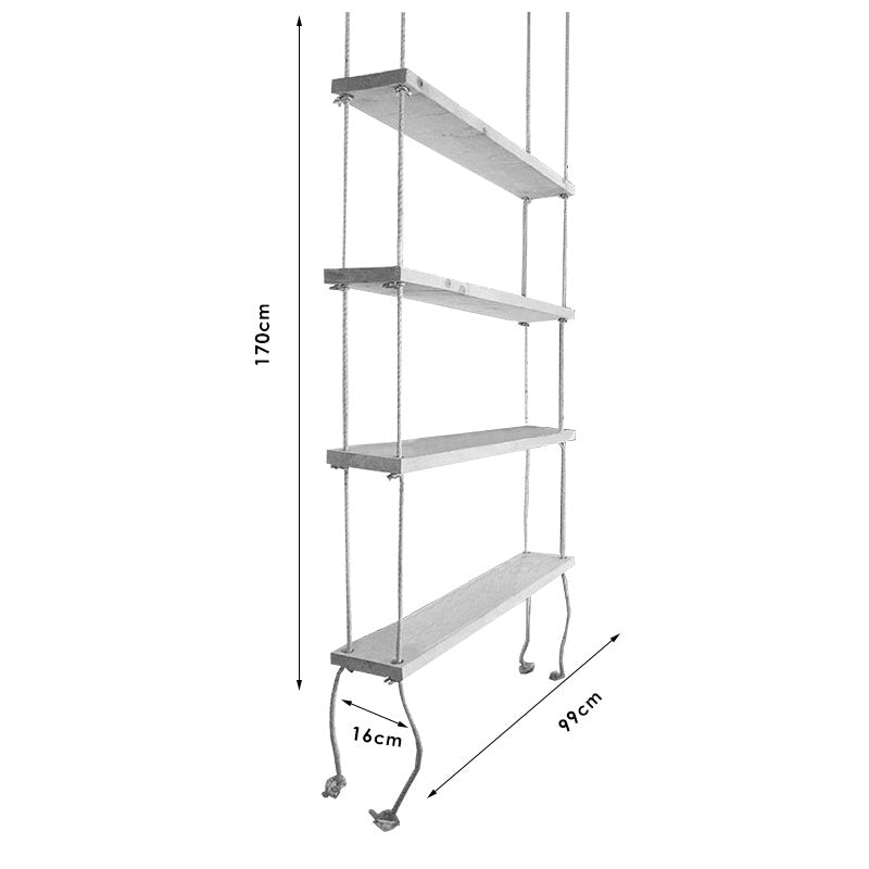 Ραφιέρα τοίχου Rabia pakoworld φυσικό ξύλο φυσικό 99x16x170εκ - Hippiehome.gr