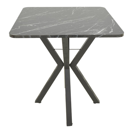 Τραπέζι Arenya pakoworld μαύρο εφε μαρμάρου- μαύρα μεταλλικά πόδια 70x70x72εκ - Hippiehome.gr