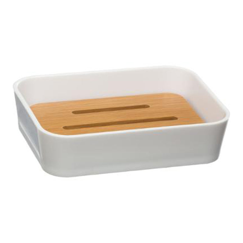 Σετ αξεσουάρ μπάνιου Nature pakoworld 2τμχ pp χρώμα λευκό - Hippiehome.gr