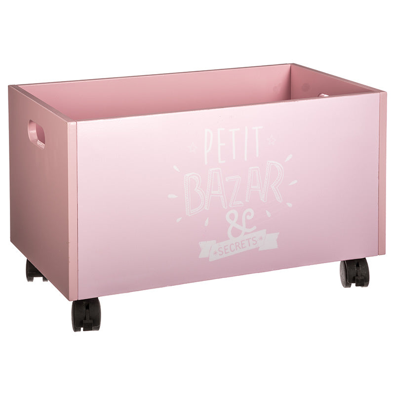 Κουτί αποθήκευσης τροχήλατο Toys pakoworld ροζ 48x28x28,5εκ - Hippiehome.gr