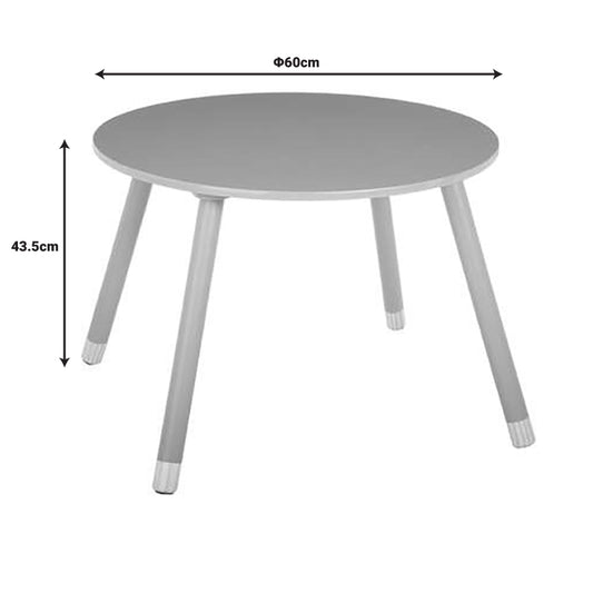 Παιδικό τραπεζάκι Playful pakoworld γκρι-φυσικό Φ60x43.5εκ - Hippiehome.gr