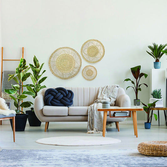 Διακοσμητικό τοίχου Lela pakoworld σετ 3 τεμαχίων φυσικό - Hippiehome.gr