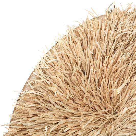 Διακοσμητικό τοίχου Alaina pakoworld φυσικό χρώμα mdf-ψάθα Φ64x4εκ - Hippiehome.gr