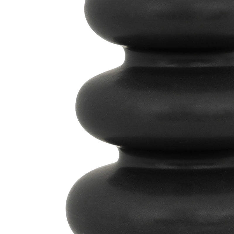 Βάζο Zerve pakoworld κεραμικό σε μαύρη απόχρωση Φ15.2x25εκ - Hippiehome.gr