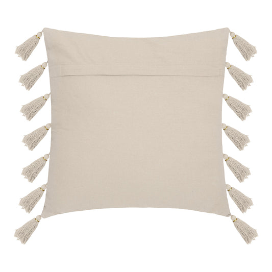 Μαξιλάρι διακοσμητικό Erden pakoworld με κρόσσια ύφασμα σε ιβουάρ απόχρωση 50x50εκ - Hippiehome.gr
