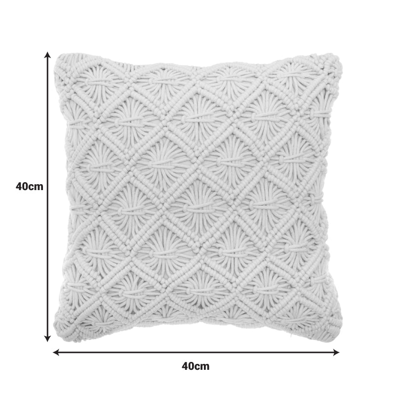 Μαξιλάρι διακοσμητικό Kalendian pakoworld ύφασμα σε κρεμ απόχρωση 40x40εκ - Hippiehome.gr