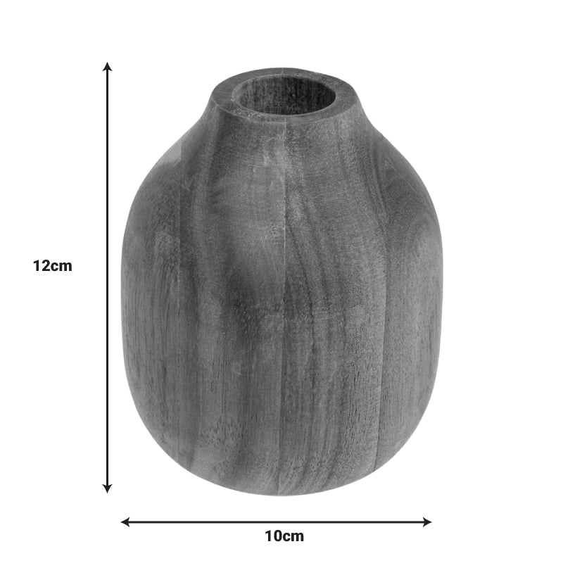 Βάζο Strezio pakoworld ξύλο ακακίας σε φυσική-καρυδί απόχρωση Φ10x12εκ - Hippiehome.gr