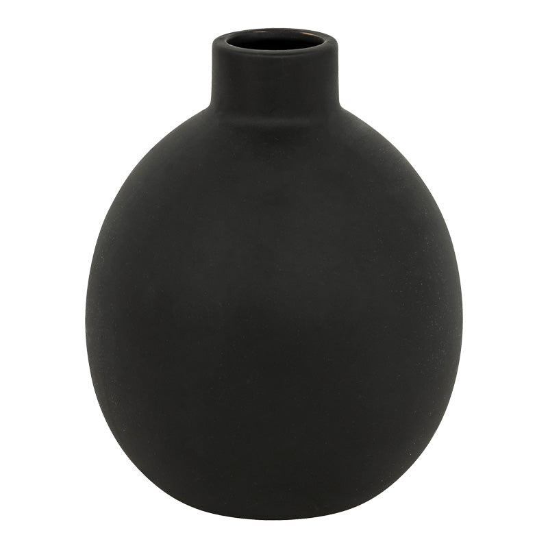 Βάζο Rianzo pakoworld κεραμικό σε μαύρη απόχρωση Φ14.5x18εκ - Hippiehome.gr