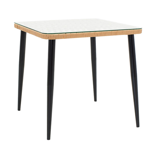 Τραπεζαρία Naoki σετ 3τεμ pakoworld μέταλλο μαύρο - pe φυσικό - Hippiehome.gr