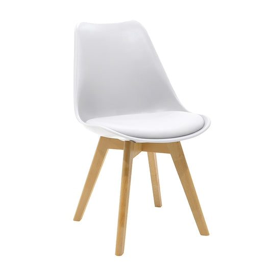 Tραπεζαρία Natali-Gaston σετ 5τμχ λευκό σε απόχρωση λευκό-φυσικό 120x80x73εκ - Hippiehome.gr