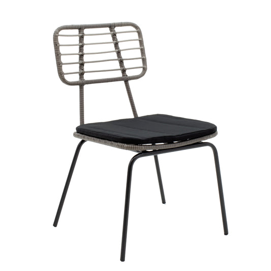 Τραπεζαρία Naoki - Kliton σετ 3τεμ pakoworld ανθρακί αλουμίνιο και μέταλλο σε μαύρη απόχρωση 80x80x74εκ - Hippiehome.gr