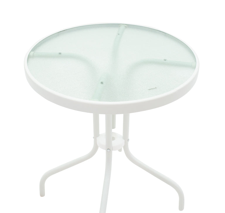 Τραπεζαρία Valor-Confidence B σετ 3τεμ pakoworld μέταλλο σε λευκή απόχρωση Φ60x70εκ - Hippiehome.gr