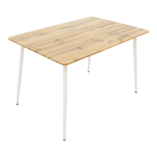 Τραπεζαρία Cuba-Parker pakoworld σετ 5τεμ sonoma-λευκό 120x80x75εκ - Hippiehome.gr