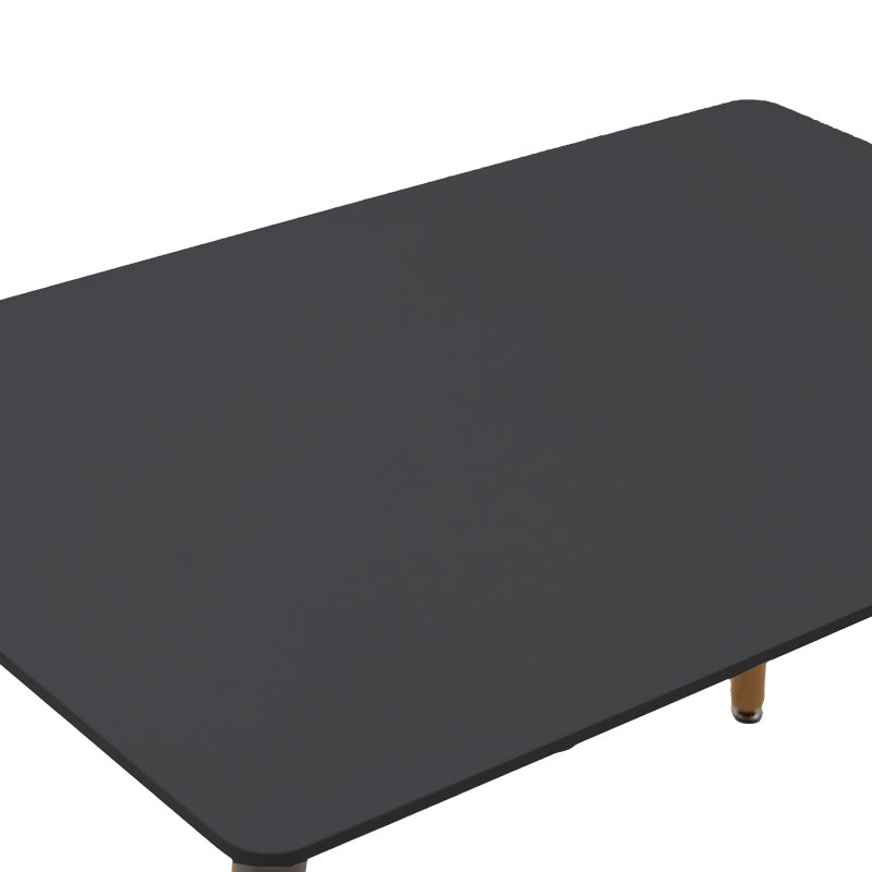 Τραπεζαρία Natali-Noor pakoworld σετ 5τεμ MDF μαύρο-γκρι-πόδια φυσικό 120x80x76εκ - Hippiehome.gr