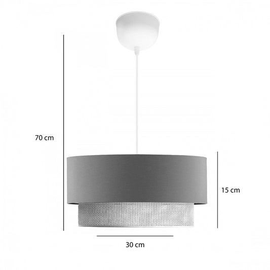 Φωτιστικό οροφής Sombre pakoworld ύφασμα σε γκρι-κίτρινο απόχρωση Φ30x15εκ - Hippiehome.gr