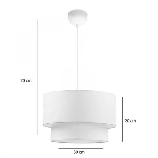 Φωτιστικό οροφής Tachi pakoworld Ε27 ύφασμα σε κρεμ απόχρωση Φ30x20εκ - Hippiehome.gr